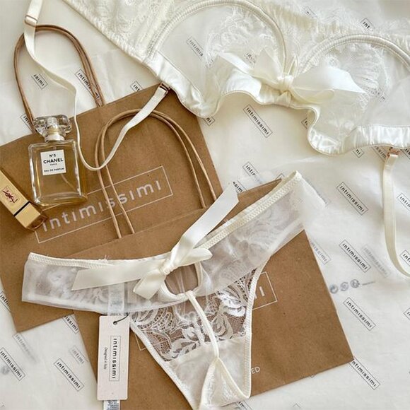 Intimissimi Lingerie 2-piece Bandeau Bra (36D) and Thong (M) Set - Picture 14 of 15